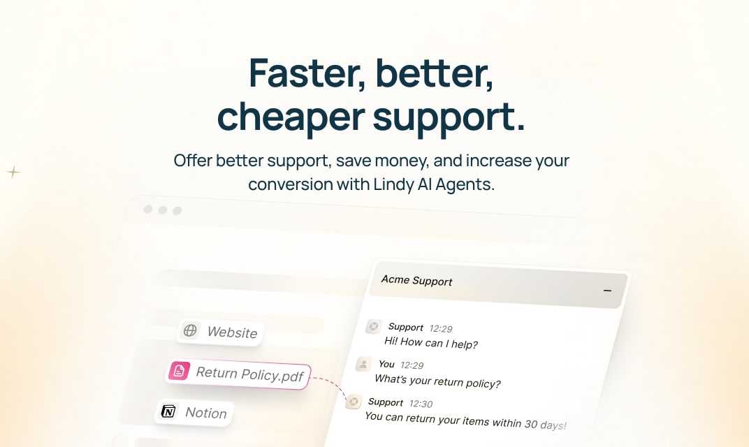 Screenshot of app Lindy